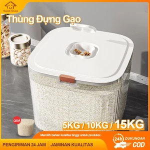 Thùng Đựng Gạo Thông Minh 5KG 10KG Chống Ẩm Chống Côn Trùng Nắp Kín Tự Động An Toàn Cấp Thực Phẩm