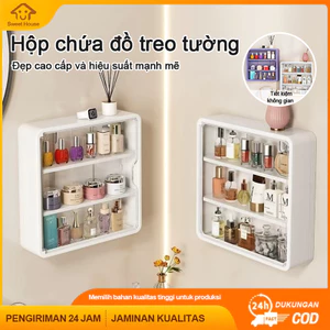 Hộp Đựng Mỹ Phẩm Treo Tường Đa Năng Có Nắp Chống Bụi Tủ Đựng Mỹ Phẩm Tiết Kiệm Diện Tích