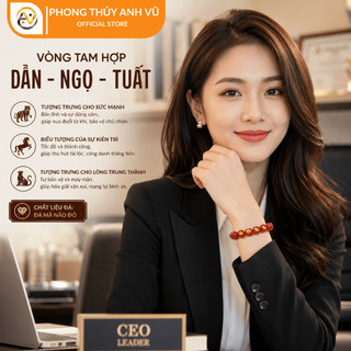 Vòng tam hợp dần ngọ tuất - Vòng phong thủy tuổi tuất - Mã não tự nhiên - May mắn tài lộc
