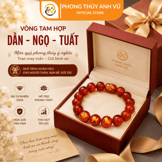 Vòng tam hợp dần ngọ tuất - Vòng phong thủy tuổi tuất - Mã não tự nhiên - May mắn tài lộc