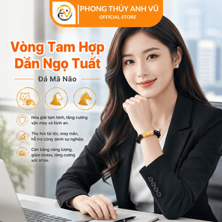 Vòng tam hợp tuổi ngọ - vòng phong thủy tuổi tuất - mã não đen tự nhiên - may mắn tài lộc