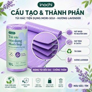 Túi rác tiện dụng Inochi - Hương Lavender có quai đủ size S,M,L