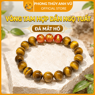 Vòng tay phong thủy tuổi dần - vòng tam hợp tuổi dần - mắt hổ vàng nâu - may mắn tài lộc bình an