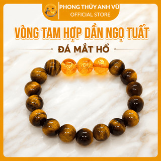 Vòng phong thủy tuổi ngọ - vòng tay tam hợp tuổi ngọ - mắt hổ vàng nâu - may mắn tài lộc bình an