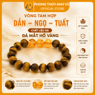 Vòng phong thủy tuổi ngọ - vòng tay tam hợp tuổi ngọ - mắt hổ vàng nâu - may mắn tài lộc bình an