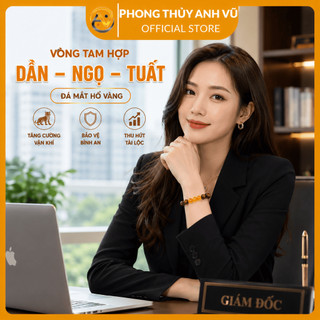 Vòng phong thủy tuổi ngọ - vòng tay tam hợp tuổi ngọ - mắt hổ vàng nâu - may mắn tài lộc bình an