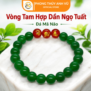 Vòng tam hợp quý nhân tuổi dần - vòng tay tuổi dần - mã não xanh lá - may mắn tài lộc bình an