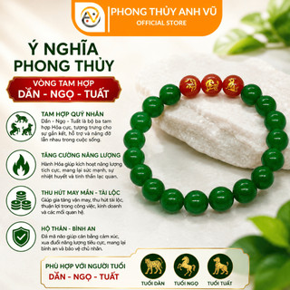 Vòng tam hợp quý nhân tuổi dần - vòng tay tuổi dần - mã não xanh lá - may mắn tài lộc bình an