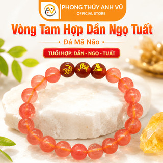 Vòng phong thủy tuổi dần - vòng tam hợp tuổi dần - mã não hồng đỏ - may mắn tài lộc bình an
