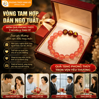 Vòng phong thủy tuổi dần - vòng tam hợp tuổi dần - mã não hồng đỏ - may mắn tài lộc bình an