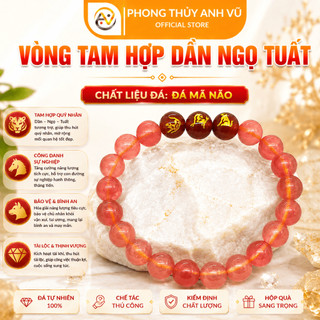 Vòng phong thủy tuổi dần - vòng tam hợp tuổi dần - mã não hồng đỏ - may mắn tài lộc bình an
