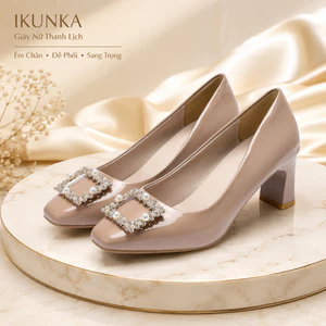 IKUNKA Giày Cao Gót Mary Jane Mũi Vuông Sandal Quai Ngang Đế Êm Công Sở Giày Nữ Đi Tiệc Thanh Lịch