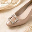 IKUNKA Giày Cao Gót Mary Jane Mũi Vuông Sandal Quai Ngang Đế Êm Công Sở Giày Nữ Đi Tiệc Thanh Lịch