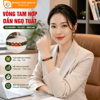 Vòng tay may mắn tuổi dần - vòng tam hợp dần ngọ tuất - chất liệu mã não xanh - may mắn tài lộc