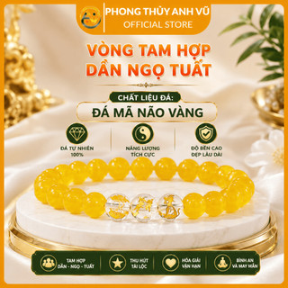 Vòng tay mệnh kim - vòng phong thủy tuổi dần - chất liệu mã não vàng - may mắn tài lộc bình an