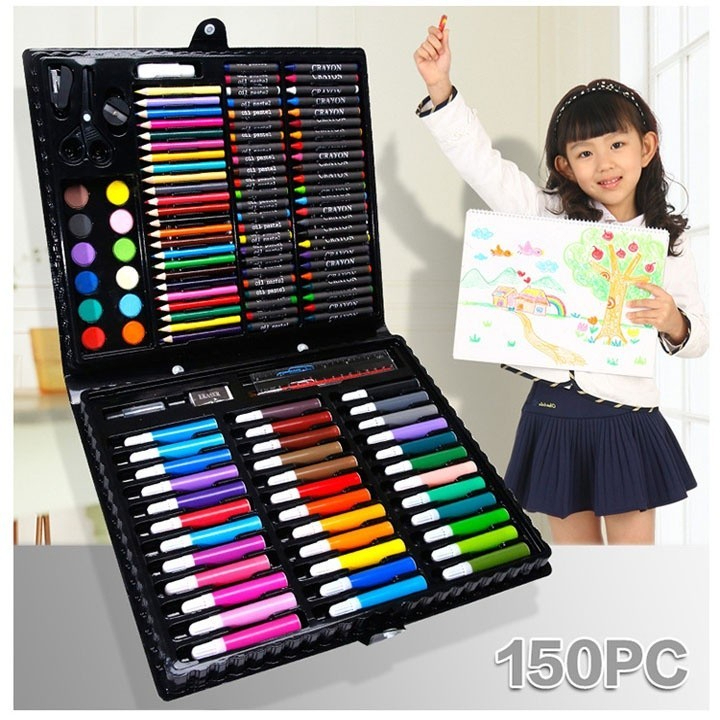 Hộp Màu 150 Chi Tiết Cho Trẻ Vẽ, Tô Màu Giúp Kích Thích Thị Giác Thỏa Sức Khám Phá
