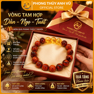 Vòng gỗ huyết long - vòng tay tam hợp tuổi dần - chất liệu gỗ huyết rồng - may mắn tài lộc