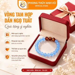 Vòng tay mã não - vòng tam hợp dần ngọ tuất - chất liệu mã não xanh - may mắn tài lộc bình an