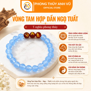 Vòng tay mã não - vòng tam hợp dần ngọ tuất - chất liệu mã não xanh - may mắn tài lộc bình an