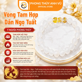 Vòng tay tuổi ngọ - vòng tam hợp dần ngọ tuất - chất liệu mã não trắng - may mắn tài lộc