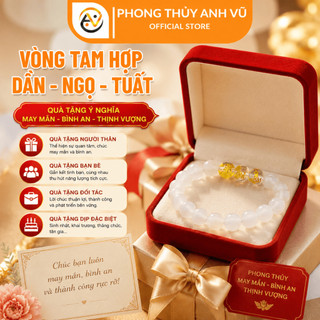 Vòng tay tuổi ngọ - vòng tam hợp dần ngọ tuất - chất liệu mã não trắng - may mắn tài lộc