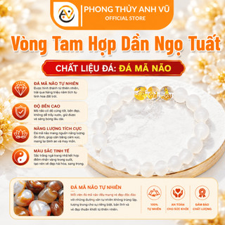 Vòng tay tuổi ngọ - vòng tam hợp dần ngọ tuất - chất liệu mã não trắng - may mắn tài lộc