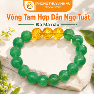 Vòng tay tài lộc - vòng phong thủy tuổi dần - chất liệu mã não xanh - may mắn tài lộc
