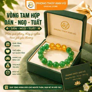 Vòng tay tài lộc - vòng phong thủy tuổi dần - chất liệu mã não xanh - may mắn tài lộc