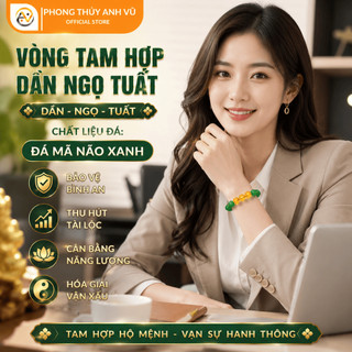 Vòng tay tài lộc - vòng phong thủy tuổi dần - chất liệu mã não xanh - may mắn tài lộc