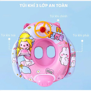 [Tặng Bơm] Phao Bơi Trẻ Em Chống Lật Xỏ Chân An Toàn Cho Bé 1-5 Tuổi Phao Bơi Cho Bé Trai Bé Gái