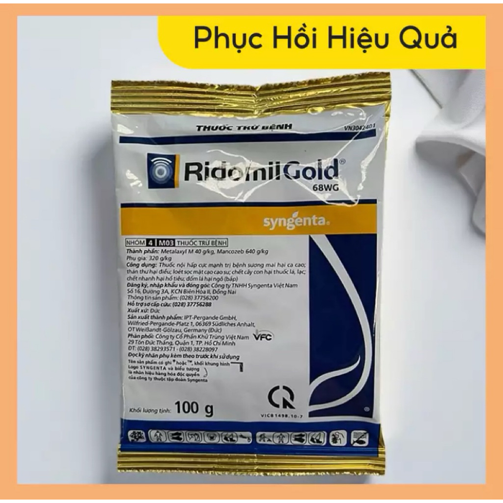 [CHÍNH HÃNG] Chế Phẩm Cao Cấp Ridomil Gold 68WG Syngenta - Gói 100g Bảo Vệ Rễ, Làm Sạch Thân Lá Hoa Kiểng