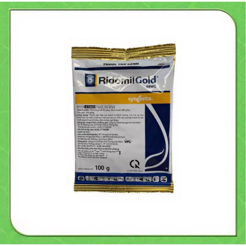 [CHÍNH HÃNG] Chế Phẩm Cao Cấp Ridomil Gold 68WG Syngenta - Gói 100g Bảo Vệ Rễ, Làm Sạch Thân Lá Hoa Kiểng
