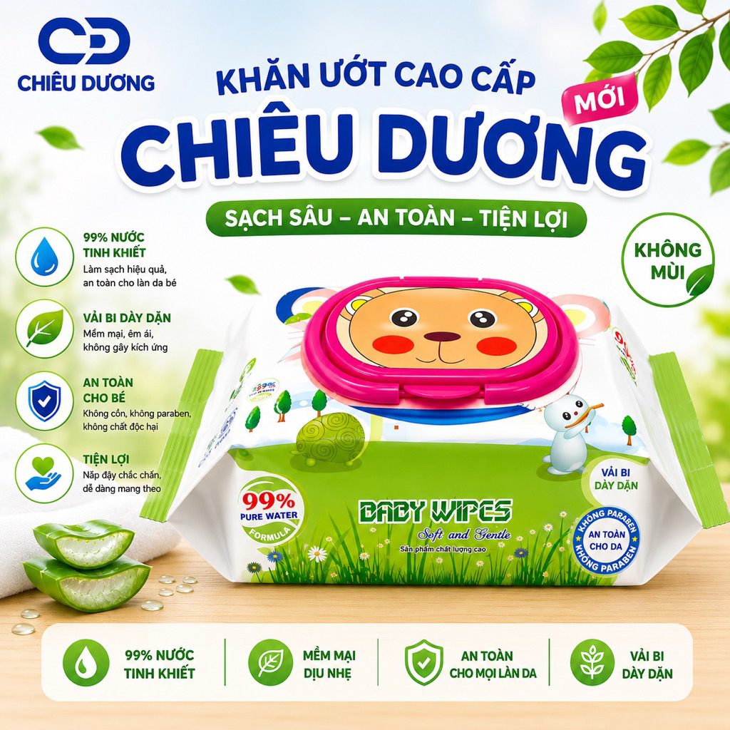 Thùng 10 Gói Khăn Ướt Gấu 130 Tờ Không Mùi Có Nắp - Mềm Dai, Không Cồn, An Toàn Cho Bé Và Gia Đình