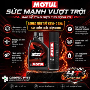 Motul Combo Dầu nhớt xe máy 300V FACTORY LINE ROAD RACING 10W40 1L & Xịt sên C2 CHAIN LUBE 0.15L Siêu tiết kiệm