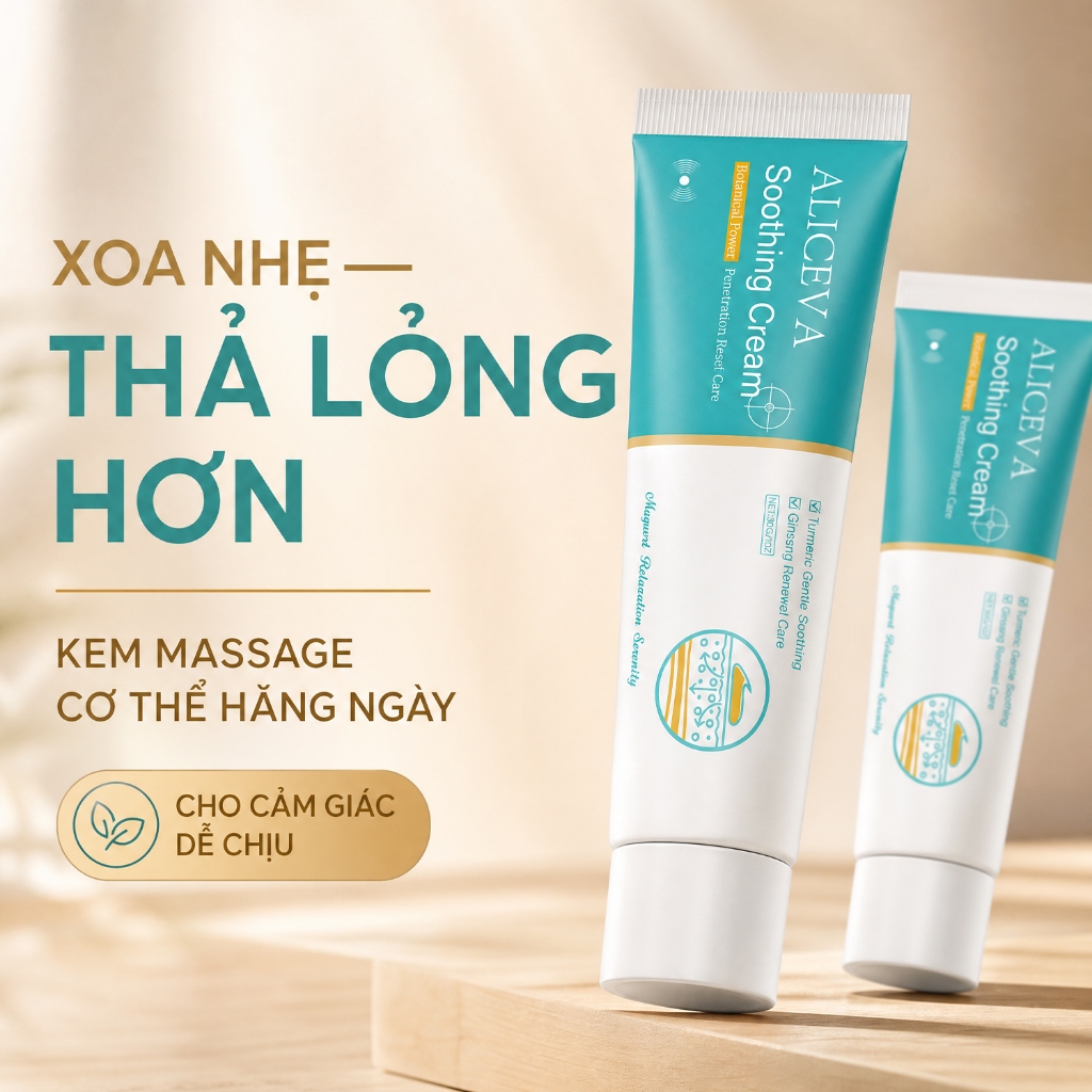 Gel Làm Dịu Khớp Tay ALICEVA Soothing Massage  Hỗ Trợ Giảm Đau Cổ Tay Ngón Tay, Khớp Cổ Vai Gáy 30g