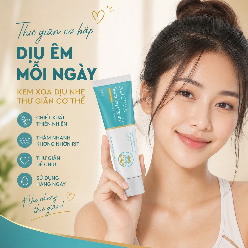 Gel Làm Dịu Khớp Tay ALICEVA Soothing Massage  Hỗ Trợ Giảm Đau Cổ Tay Ngón Tay, Khớp Cổ Vai Gáy 30g