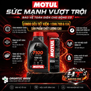 Motul Combo Siêu Tiết Kiệm 7100 & C4 - Dầu nhớt 10W-40 & Dầu xích - Chất lượng cao - Giải pháp bảo dưỡng xe hoàn hảo
