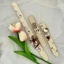 Set 3 Miếng Dán Tóc Cố Định Mái Kitty Cho Bé Gái - Kẹp Dán Tóc Vải Caro Tone Nâu Vintage Đáng Yêu Dễ Thương