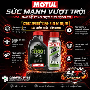 Motul Combo Siêu Tiết Kiệm 3100 Gold & Fuel System Clean Chất Lượng Cao Dung Dịch Làm Sạch Hệ Thống Nhiên Liệu Cho Xe