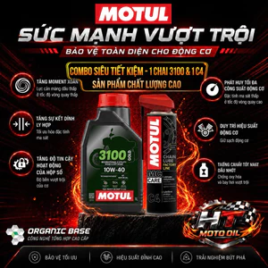 Motul Combo Siêu Tiết Kiệm 3100 Gold 10W-40 & C4 MC Care Chất Lượng Cao