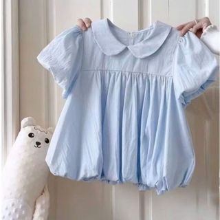 Áo babydoll nữ cổ sen phối bèo tay phồng form rộng tiểu thư che khuyết điểm trắng vàng VANISA SM105