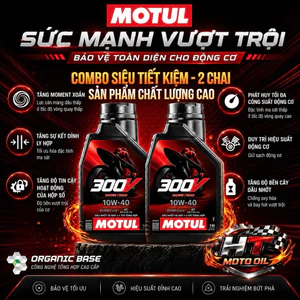 Motul Combo Siêu Tiết Kiệm 2 Chai Dầu Nhớt 300V 10W-40 Chất Lượng Cao Tiết Kiệm Tiêu Chuẩn