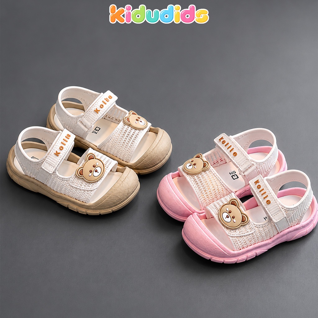 Dép Sandal Bé Gái, Kidudids Bé Trai Hình Gấu Dễ Thương Đế Mềm Chống Trượt Tập Đi Cho Bé 18-23 Mã 985