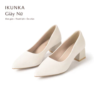 IKUNKA Giày Cao Gót 5cm Nữ Da Mềm, Sandal Quai Ngang Thanh Lịch, Giày Công Sở Style Hàn Quốc