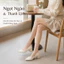 IKUNKA Giày Cao Gót 5cm Nữ Da Mềm, Sandal Quai Ngang Thanh Lịch, Giày Công Sở Style Hàn Quốc