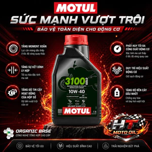 Motul Dầu Nhớt Xe Máy Cao Cấp Tổng Hợp Motul 3100 Gold 4T 10W-40 10W40 1L Chính Hãng API SP SL JASO MA2 Chống Mài Mòn