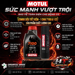 Motul Combo Dầu Nước Xe Máy 7100 4T 10W40 1L & Xịt Sên C2 CHAIN LUBE ROAD 0.15L Chất Lượng Cao Siêu Tiết Kiệm