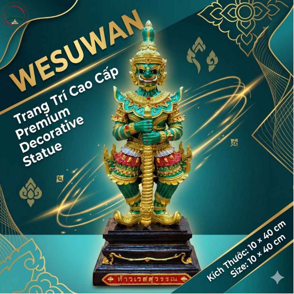 Tượng Trang Trí Thần Tao 10x40cm – Thiết Kế Thanh Mảnh, Tông Màu Sang Trọng