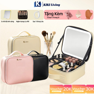 Cốp Makeup Có Gương LED - Vách Ngăn Tháo Rời - Đeo Chéo - Móc Treo Vali Kéo - Chống Nước [TẶNG QUÀ]