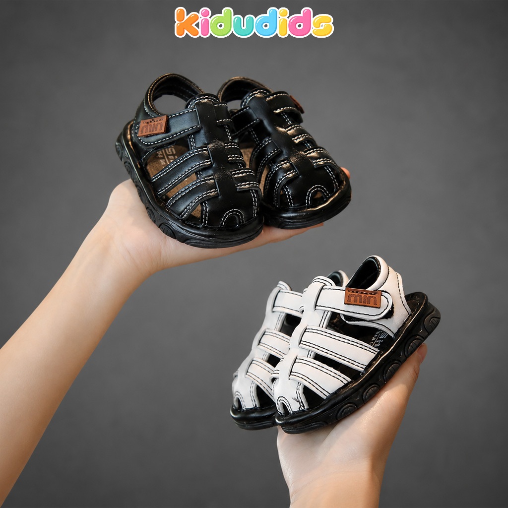 Dép Sandal Bé Trai Tập Đi Kidudids Cao Cấp Mũi Kín Chống Trượt Êm Chân Tập Đi An Toàn Size 16-20